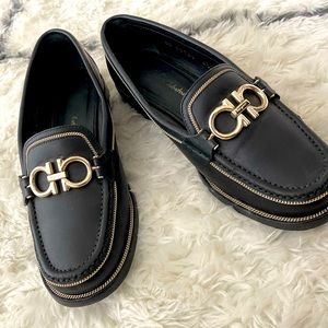 Salvatore Ferragamo’s Black Loafers Size 34 1/2
